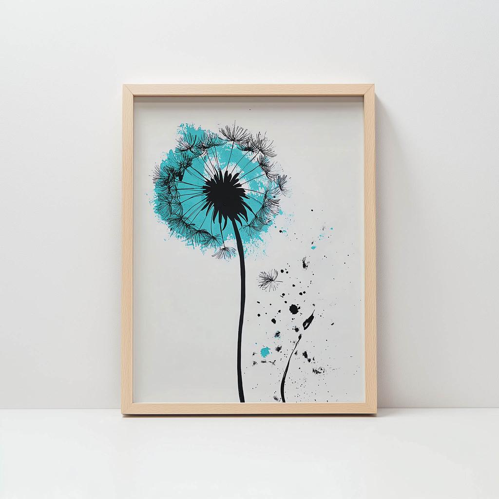 Poster Delicate Dandelion In Motion Poster Delicate Dandelion In Motion, 50X70 Cm, Frameless, Matte Paper 230 Gsm