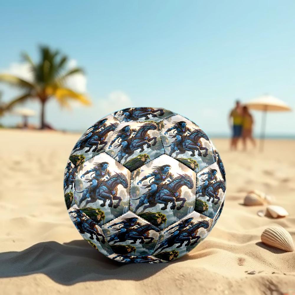Avatar Print Size 5 Soccer Ball, Standard Match Football for Sports Game and Team Practice, Ideal Gift for Soccer Fans