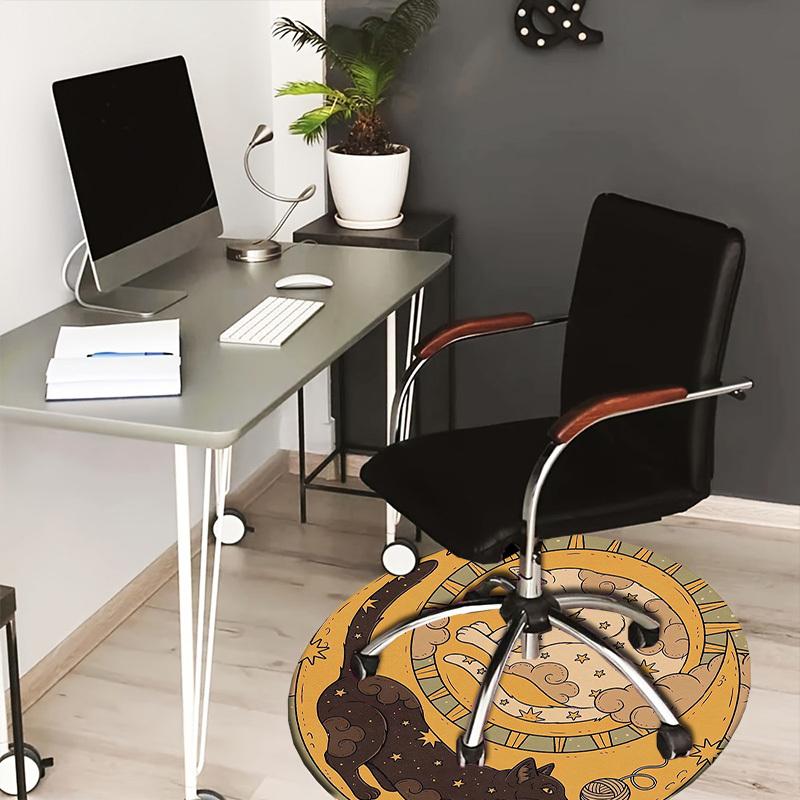 

1pc Carpet Chair Mats Moonlit Cats Dream Perfect for Decorating Chairs, Polyester Carpet, for Living Room.YDT615 80cm by 80cm