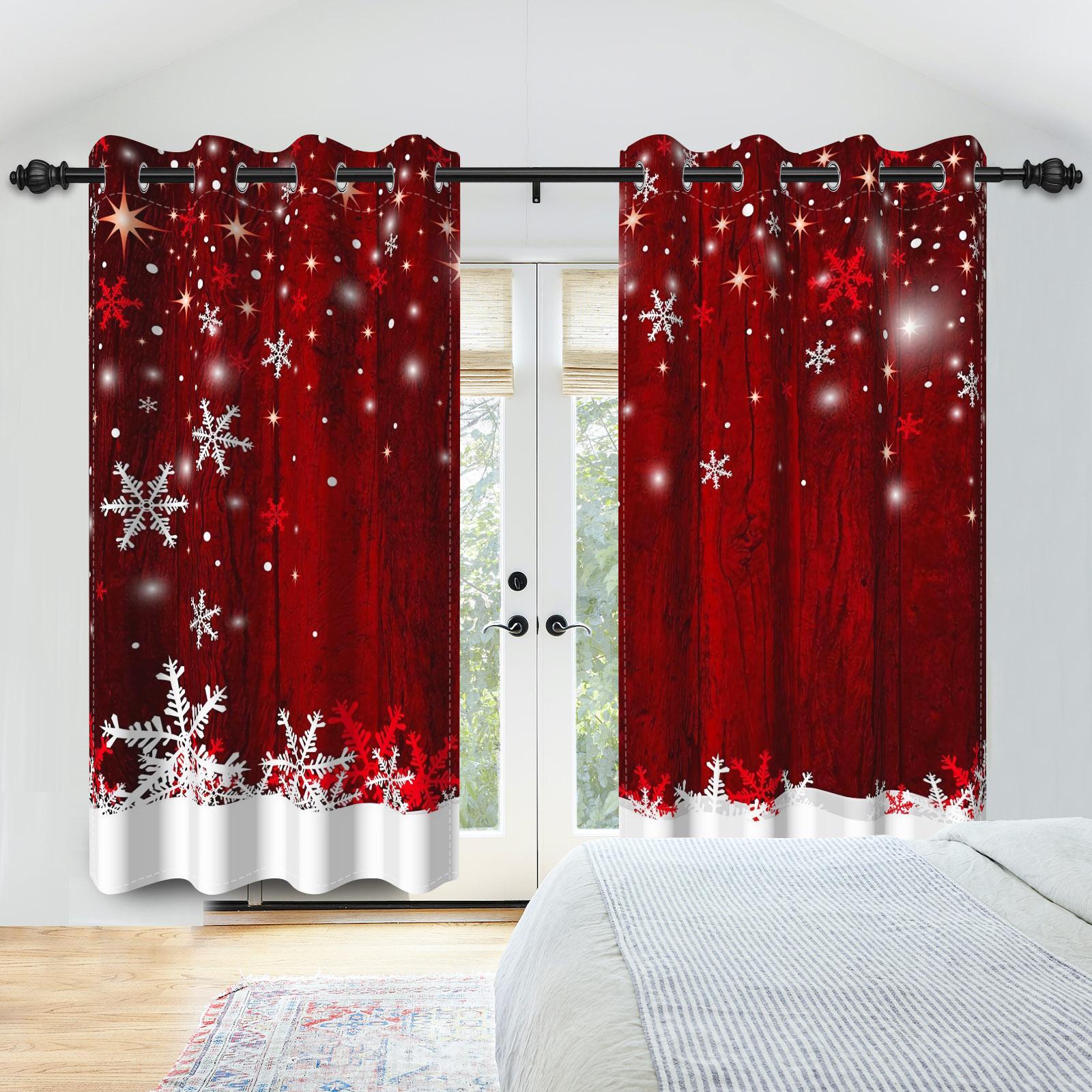 

Рождественский узор шторы спальня гостиная затемняющие термоизолированные шумоподавляющие шторы/драпировки комплект из 2 панелей 50x120cm 2pcs