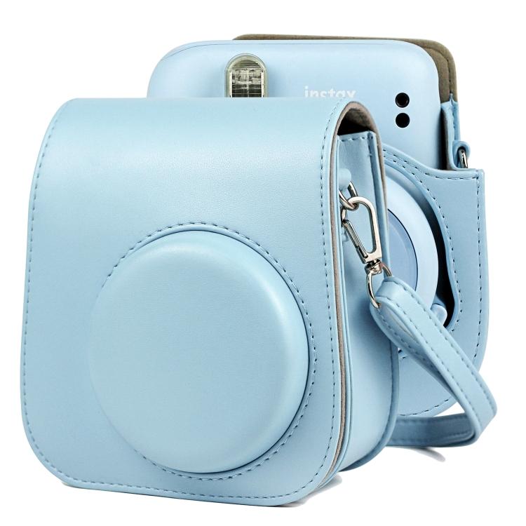 Solid Color Full Body Camera Leather Case Bag with Strap for FUJIFILM Instax Mini 11