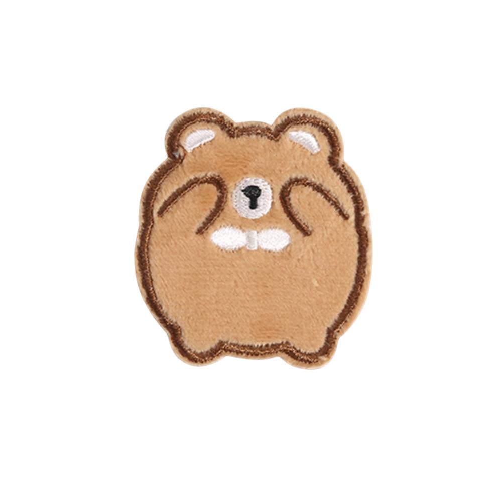 Cartoon Bear Down Jacket Fabric Patch Self Adhesive Badge Sticker Clothing Accessories