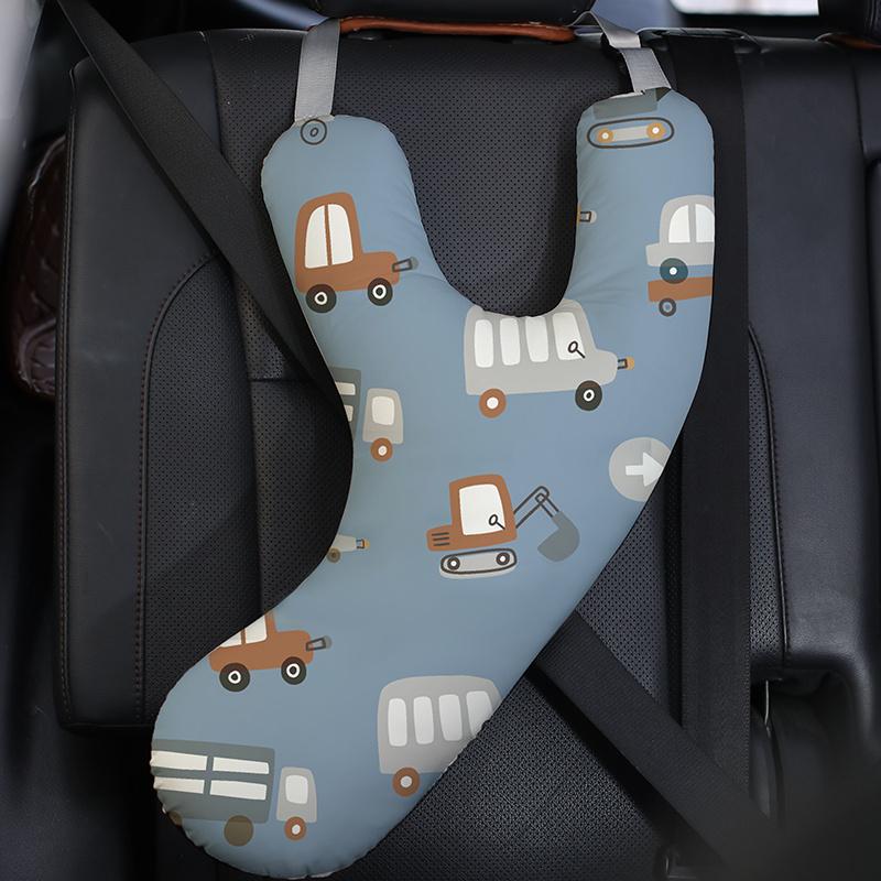 Gyerek autósülés nyakpárna Y alakú Biztonsági öv Állítható vállpárna Aranyos dizájn Hosszú út Vonat Repülőgép Poliészter 1 csomag