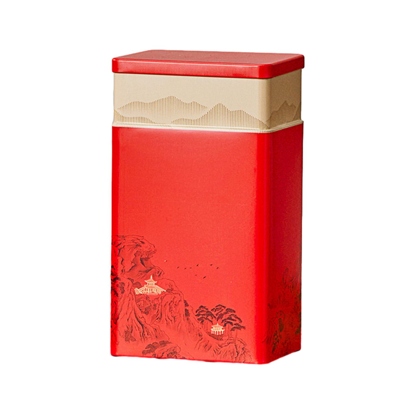 

Chinese Culture Tea Storage Container Tinplate Tea Box Tea Storage Jar Portable Small Sealed Container for Storing Tea A
