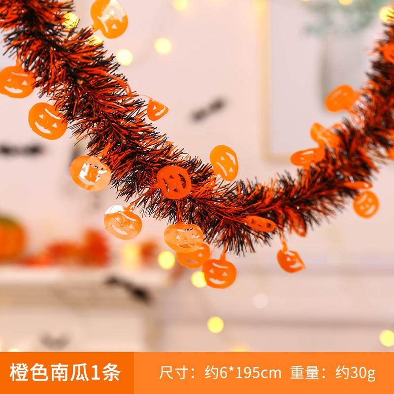 Halloween decoration latte art strips hanging party supplies five-star pumpkin spider paper pendant Halloween props