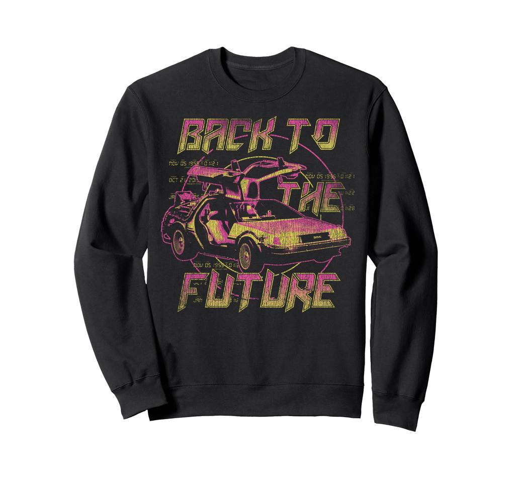 Back to the Future Neon Fade DeLorean Sweatshirt