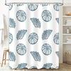 Seashell-themed shower curtain with marine life design waterproof fabric for bathroom decor accessories