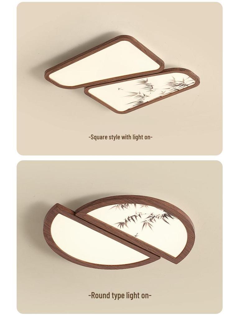 Song Dynasty-Inspired Zen Bamboo Ceiling Light: Retro Creative Square Design for Bedroom or Study