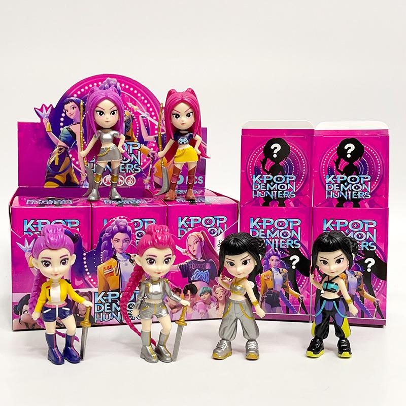 6 pezzi/Set Kpop Demon Hunters Action Figure Giocattoli Nuovi Bambola K-POP Demon Slayer Ornamento da Scrivania Giocattolo Per Regali ai Bambini