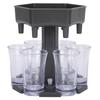 Liquid Dispenser Holder 6 Shots Liquor Dispenser Rack Wine Beer Drinking Tool Bar Accessory(Gray Transparent Cup )