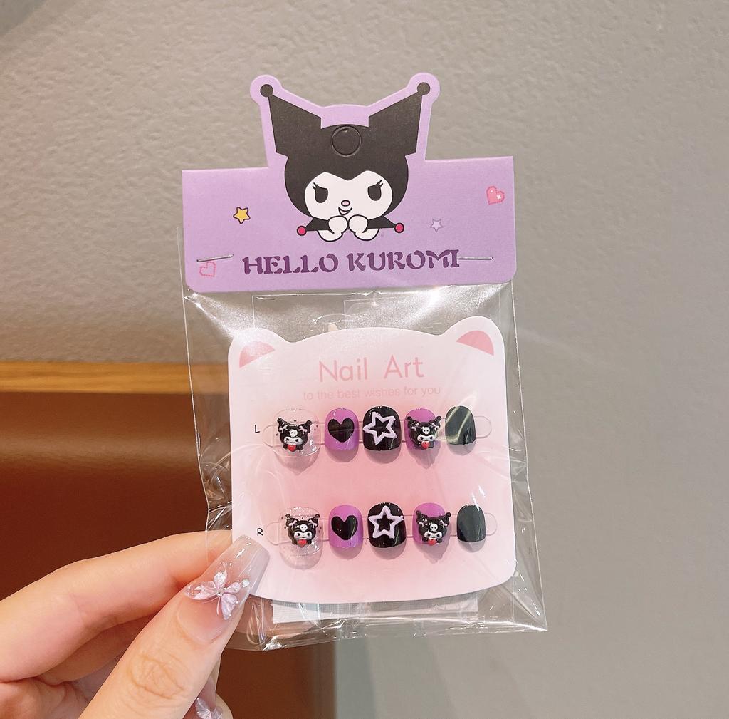 Cartoon Children Wearing Nail Pads Little Girl Jelly Glue Removable Nail Sticker Girl Gift Toy Nail Sticker