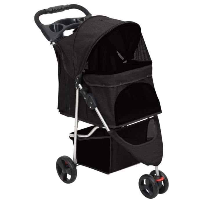 VidaXL Folding Dog Stroller Black 80x46x98 Cm Oxford Fabric 172196
