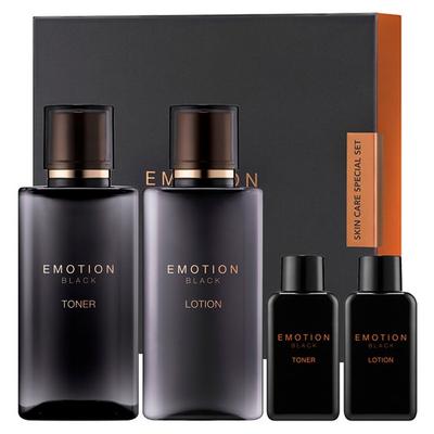 Man with Flowers Emotion Black Skin Care Special Toner 160ml + 35ml + Lotion 160ml + 35ml Set, 1 Set