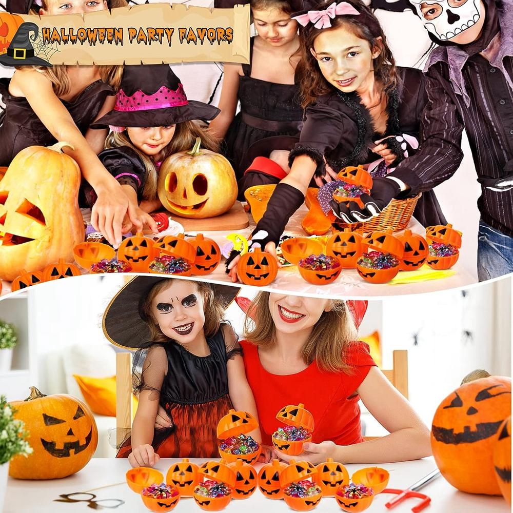 Halloween Toy 12/48PCS Mini Empty Filler Pumpkin Storage Box Container DIY Gifts Holder Party Favors Decorations