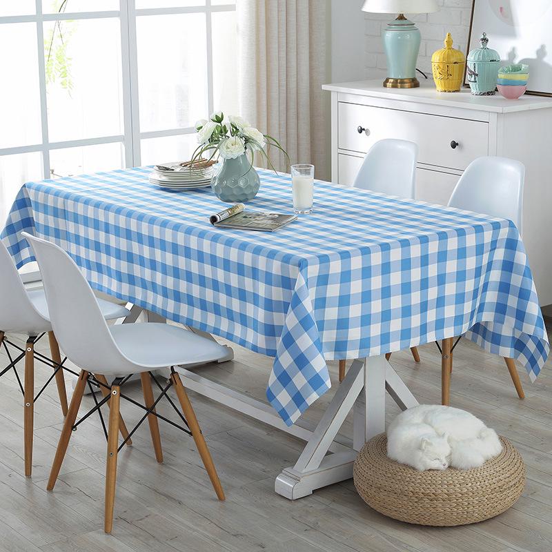 Pastoral Style PEVA Plaid Rectangular Tablecloth - Thick Disposable Picnic Mat