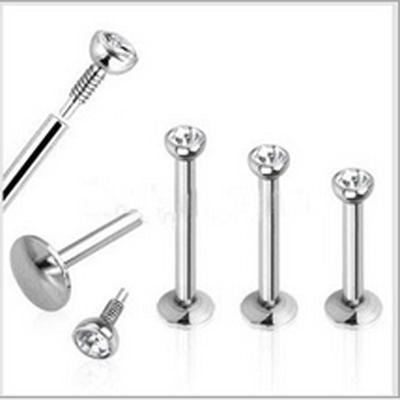 Vendita calda Moda Lip Bar Anello Labret Acciaio Chirurgico 316L Antiallergico Gioiello per il Corpo zircone Monroe Borchie Trago Piercing 1PC