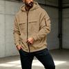 Herren Kapuzen-Reißverschluss-Sweatshirt Lockerer Schnitt Mehrere Taschen Strickjacke Jacke Freizeit-Oberbekleidung