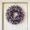 Cross-border Lavender Wreath: Spring/Summer Door & Window Floral Hanging Ornament for Outdoor & Shop Décor