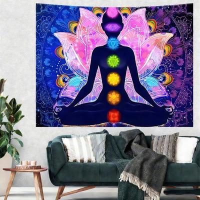 Tapestry Mandala Chakra Meditation Decor High Quality Multi Size Flat Print for Yoga Room Home Wall Decor Gift
