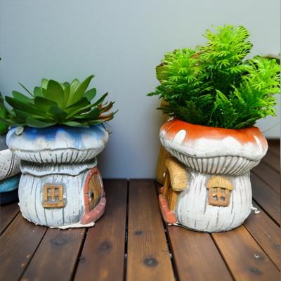Original Mushroom Shape Cement Succulent Planter  Mini Garden for Office Desk Home Decor Balcony Creative Gift for Plant Lovers