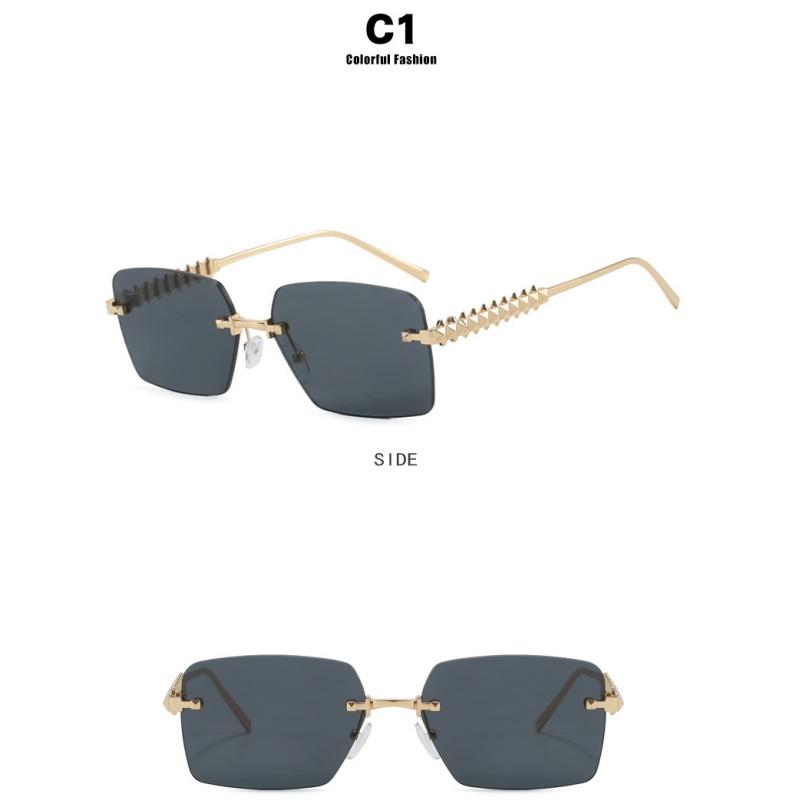 Ladies Sunglasses, Threaded Frameless Trimmed Sunglasses, Stylish Square Sunglasses