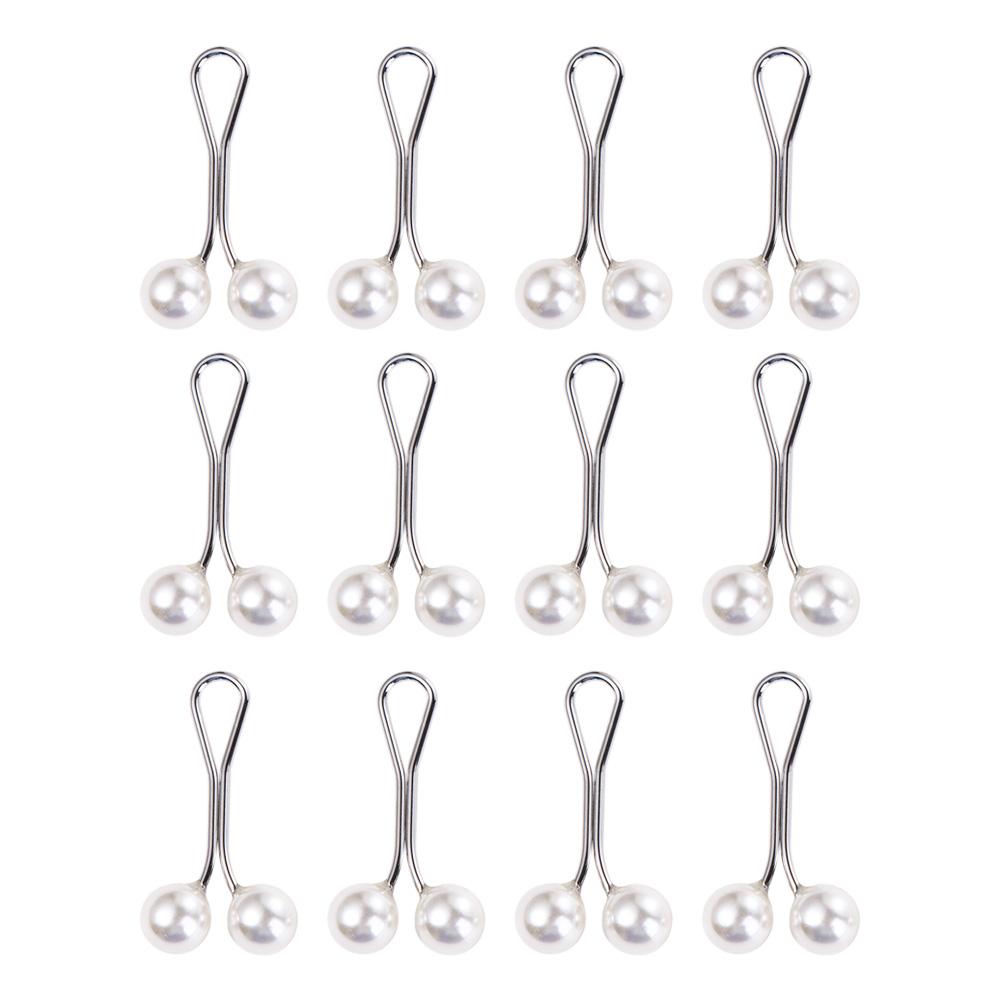 12pcs/set Headscarf Pearl Pins Clips U Shape Hijab Scarf Lady Muslim Scarf Shawl Clips Scarf Brooches Pin Jewelry Accessories
