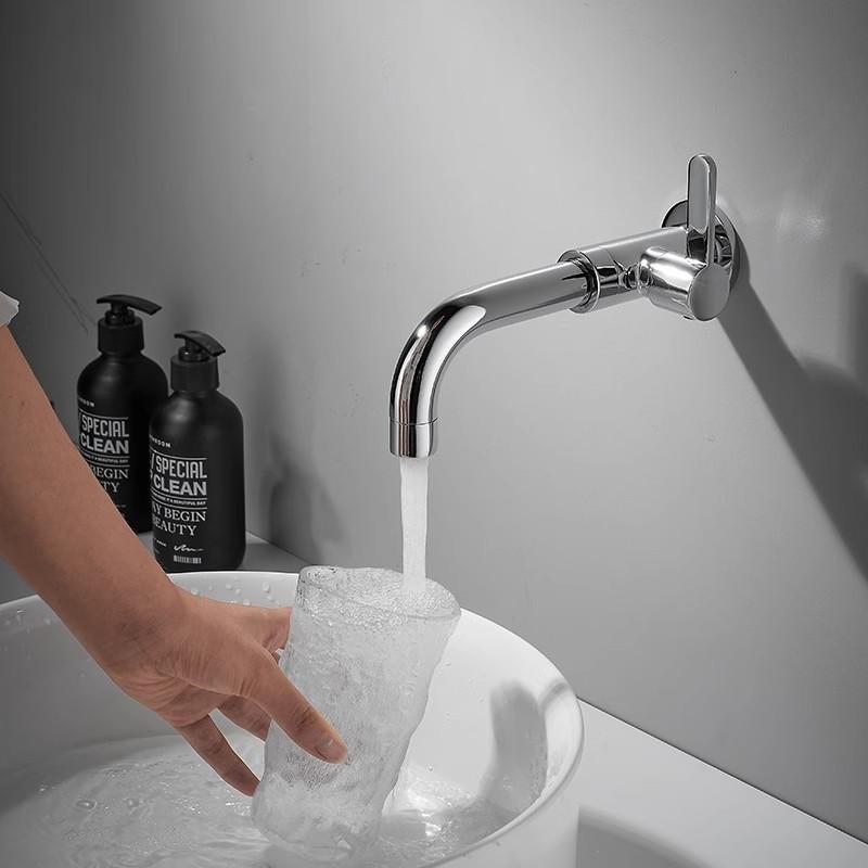 Tuqiu Basin Faucet Only Cold Water Black Bathroom Faucet In-Wall Chrome Bathroo Faucet  Bathroom Sink Tap Basin Mixer Tap Set