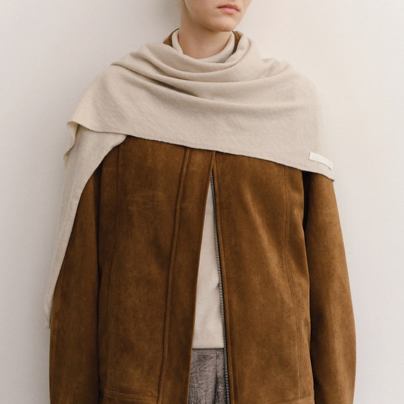 

ovbeige SOFT CASH WOOL KNIT SHAWL_NUDE BEIGE NUDE BEIGE_FREE