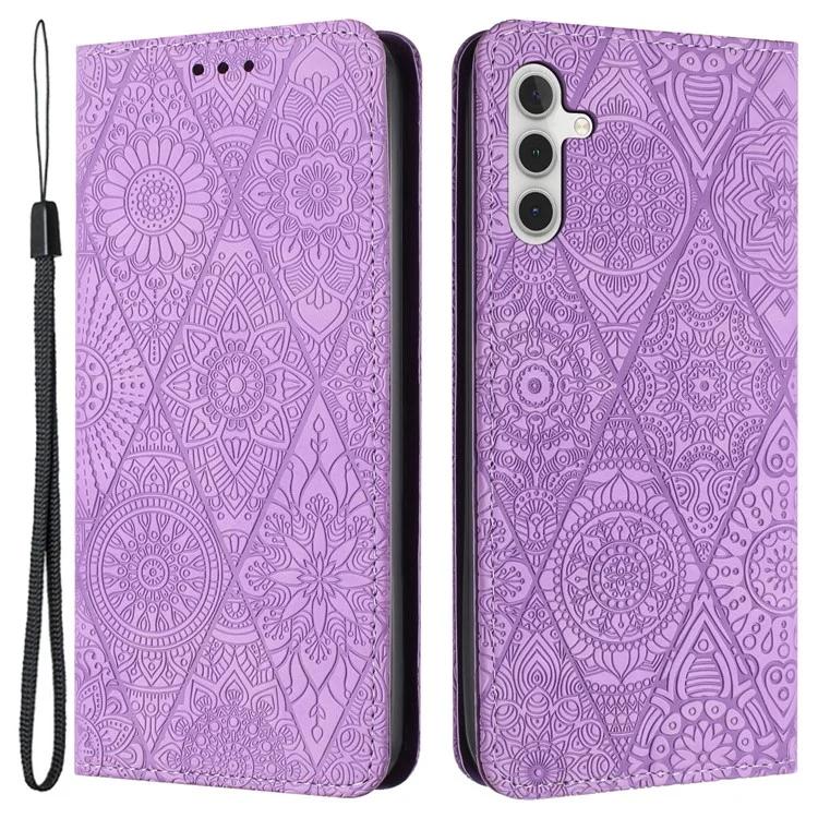 

For Samsung Galaxy A55 5G Cell Phone Case Imprinted PU Leather+TPU Wallet Stand Cover