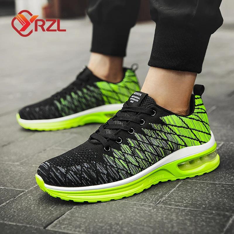 YRZL Sport Running Shoes Men's Flat Mesh Breathable Walking Man Casual Sneakers Comfortable Outdoor Trainer Race Sneaker for Men