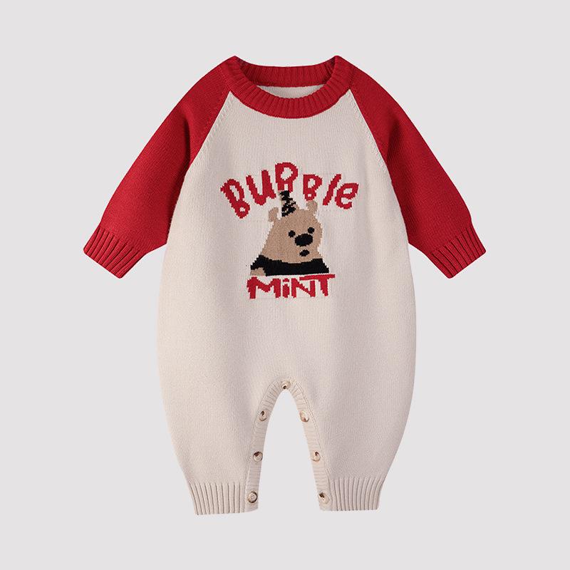 Autumn Knitted Romper for Babies: Unisex Infant and Toddler Sweater Outfit 66cm