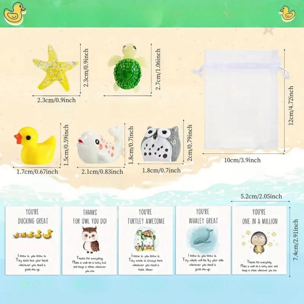 

50 наборов подарков для сотрудников оптом для коллег. Благодарность. Подарок для персонала. Забавные смоляные утки, звезды, киты, черепахи, совы. Офисные карманные сувениры. 50 sets разноцветный