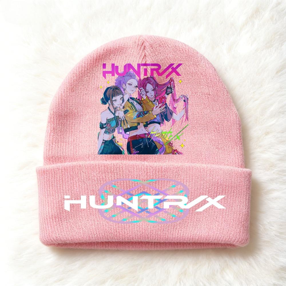 KPOP Demon Hunters Cute And Charming Cartoon Printed Children Knit Beanie Warm Cold Season Cap Girls Outdoor Sports Birth Date Present Accessories