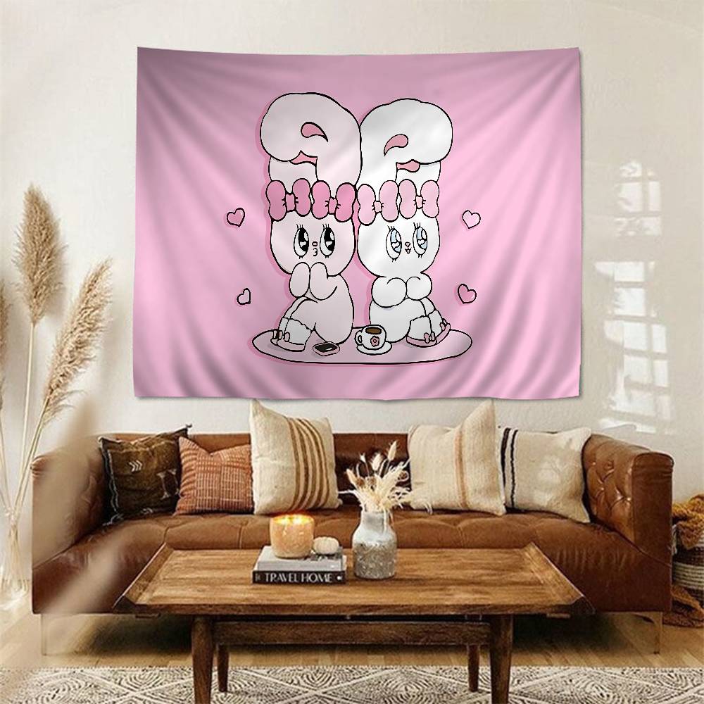 EEsther Bunny Hanging Bohemian Tapestry Cheap Hippie Wall Hanging Bohemian Wall Tapestries Mandala Wall Hanging Home Decor
