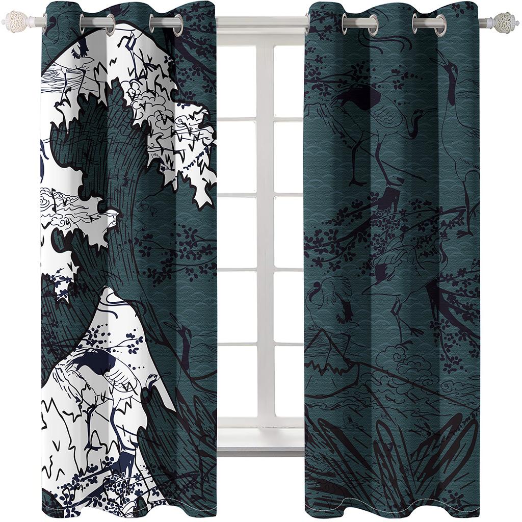 Bird Animal Red-crowned Crane Odorless Blinds Hall Thin Window Curtains for KidsLiving Room Bedroom Bathroom Door Kicthen Decor