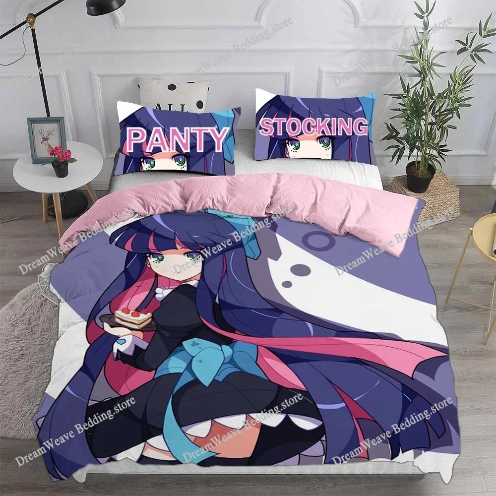 Anime Panty Stocking With Garterbelt Theme Bedding Set - Comforter Duvet Cover Pillow Case For Kids & Adults Home Textileextile