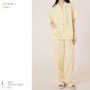 Yes Family Double Gauze Pajama Short Check Size Yellow Women's Set, 100% Cotton, Sleeves, Pattern, L,