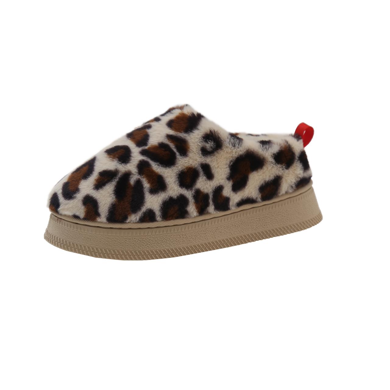 

Женские пушистые домашние тапочки, мягкие, удобные, с леопардовым узором, домашние тапочки, модный дизайн, теплые зимние ботинки с леопардовым мехом 36 бежевый