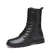 Men's Autumn Military High-Top Boots with Hidden Height Increase, Warm Cotton Lining, Large Sizes, and Non-Slip Rubber Sole
