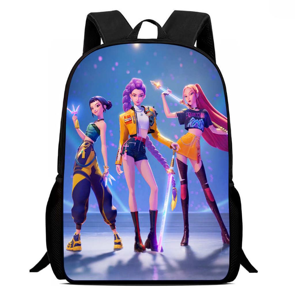 Printed Witch Hunters Student School Bag, Cartoon K-Pop Backpack Lightweight Casual 123Rd Grade Male