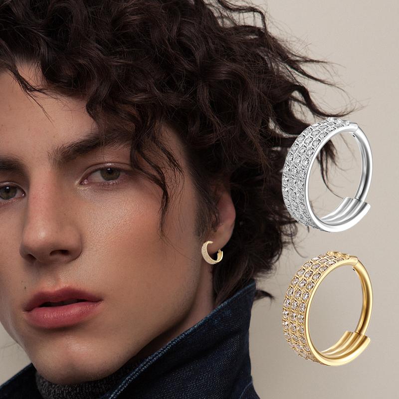 G23 Titanium Piercing Hinged Segment Hoops CZ Stone Nose Rings Clicker Ear Cartilage Tragus Helix Earrings Piercing Body Jewelry