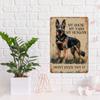 Rustic German Shepherd Guard Sign - 8x12in Aluminum, Yard Home Man Cave Decor, Pet Lover Gift
