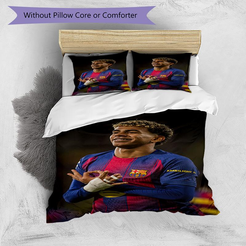 Lamine Yamal Fcb World Cup Champion Bedding Set,Premium Bed Linen for Bedroom Home Decoration,Perfect Collectible Gift for Messi Fans,Easy Care Duvet 