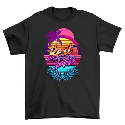 Bester Papa Sonnenuntergang T-Shirt - Coolster Papa der Stadt! 100% Baumwolle, Lustiges T-Shirt für Da