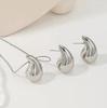 Fashionable Teardrop-shaped Personalized Earrings, Pendant Necklace, Teardrop-shaped Smooth Jewelry Earring And Necklace Set