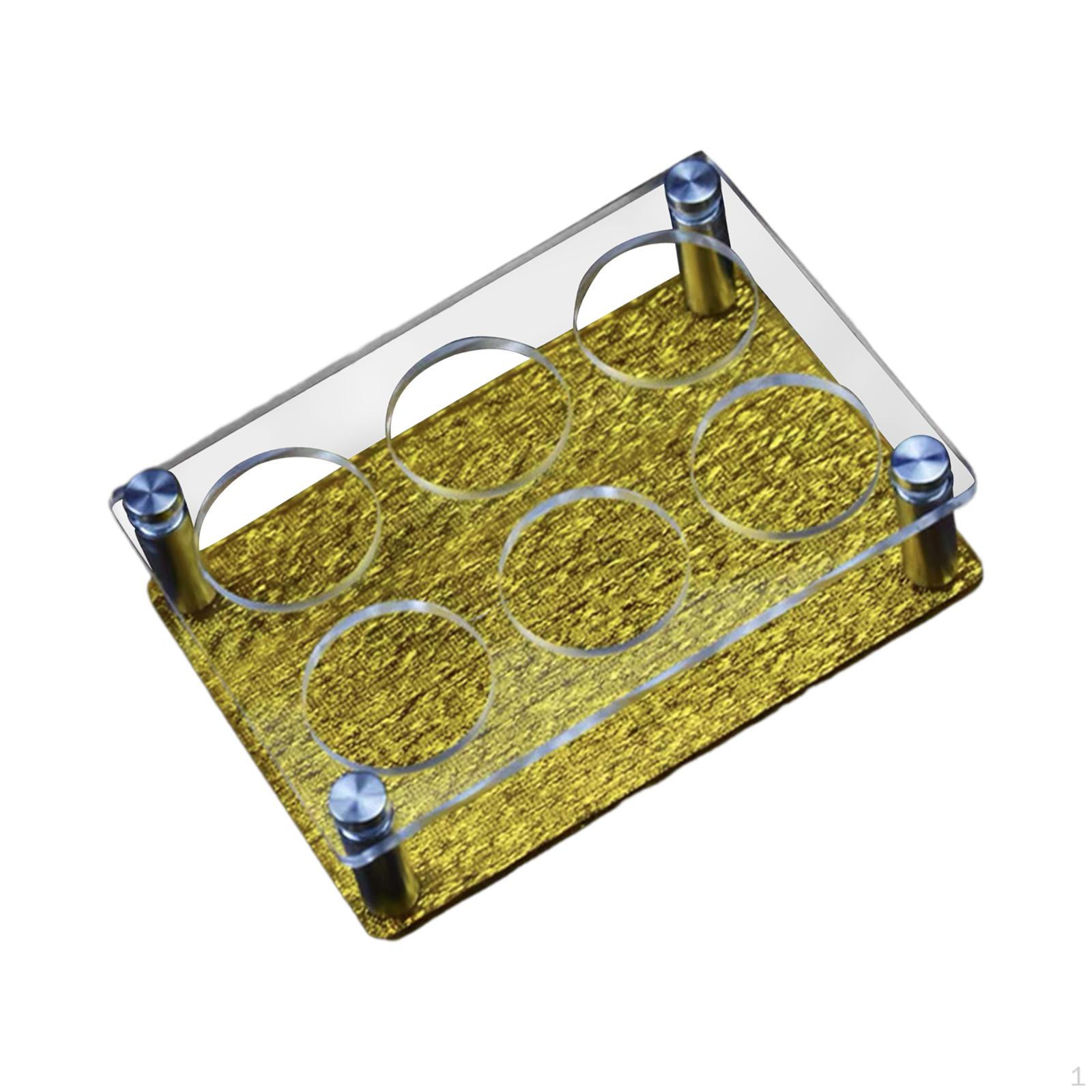 

Стелаж для скляних чашок Тримач для коктейльних кружок Важка основа Зберегти підставку Круглі отвори Стакани для шафи 6Hole Aureate