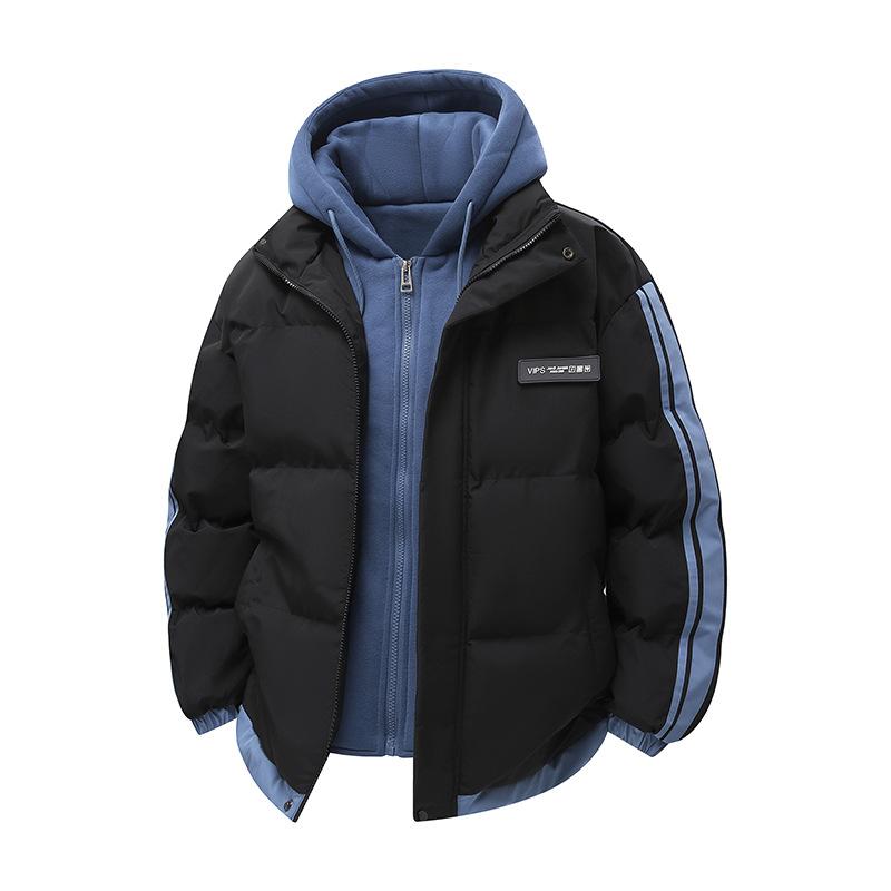 Baumwolle Winter Verdickt Neu Zweiteilig Falsch Lässig Jugend Vielseitig Mit Kapuze Paar Gleicher Stil Brotjacke