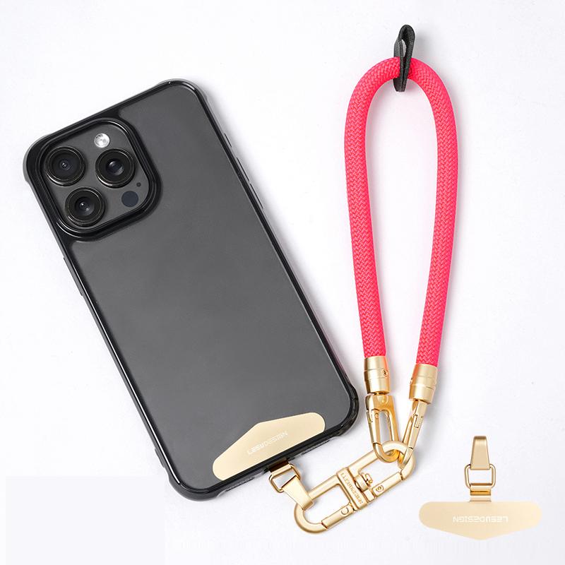LEEU DESIGN 30cm Smartphone Strap Cell Phone Polyester Lanyard with Metal Tether Tab