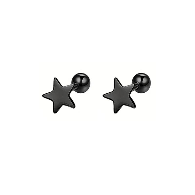 EVISPOL Hypoallergenic Stainless Steel Star Stud Earrings for Women Screw Back Cartilage Tragus Helix Earrings Piercing Jewelry