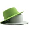 White autumn and winter new wool top hat solid color flat top gentleman's hat versatile jazz hat casual woolen hat felt hat